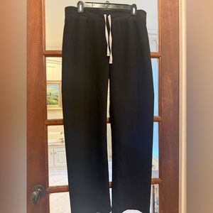 Figs Womens Black Scrub Pants with White Drawstring